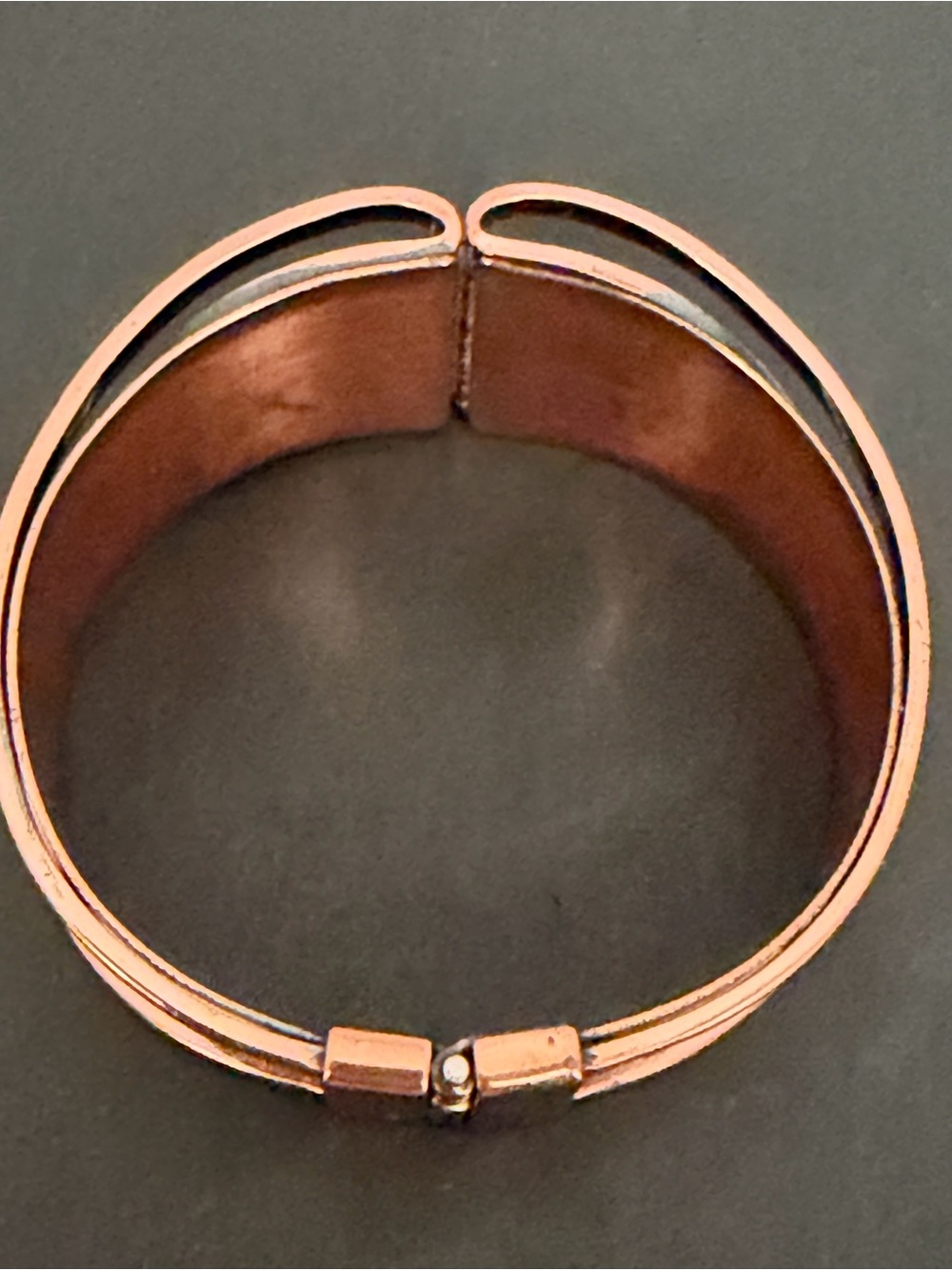 Fabulous Vintage MCM Copper Enamel Signed MATISSE RENOIR CUFF Clamper BRACELET - Picture 5 of 7